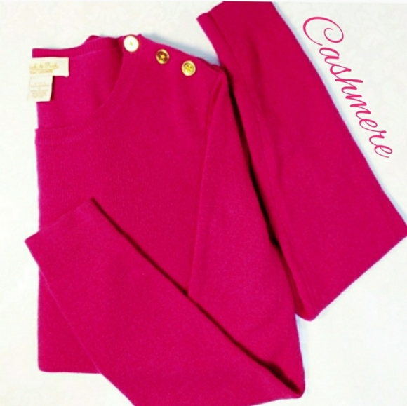 Peck & Peck Sweaters - Peck And Peck Raspberry 2-ply Cashmere Sweater